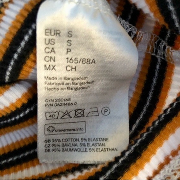 H&M Rib Knit Crop Top Striped Sz. Small - Picture 3 of 6